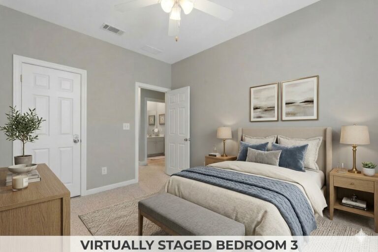 Virtually staged third bedroom at 181-A Farriers Lane, a lakeside condo in Eatonton, Georgia