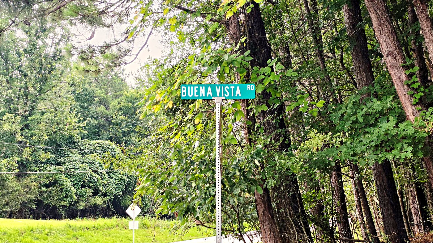 Buena Vista Road street sign on the Richland side of Lake Oconee in Greene County, Georgia