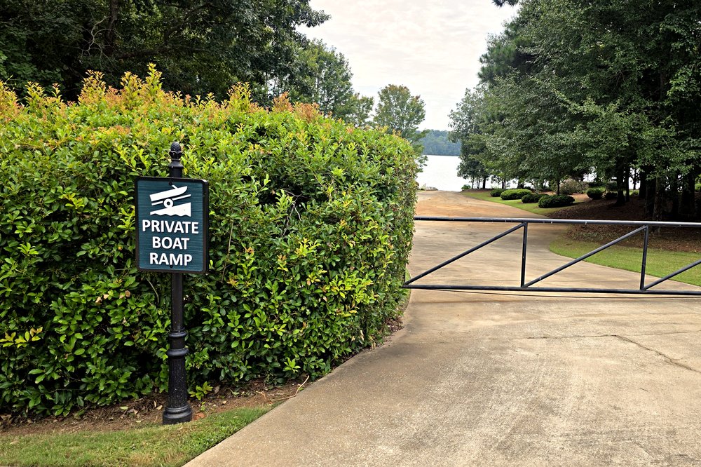 Private neighborhood boat ramp and lake access at Emerald Shores on Lake Oconee
