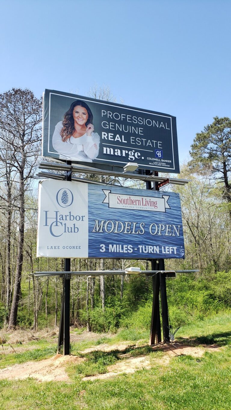 Margie Sorrell's real estate billboard on Lake Oconee Parkway in 2021