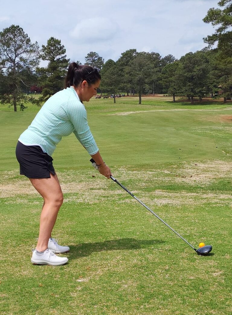 Margie Sorrell playing golf at Lake Oconee in 2024