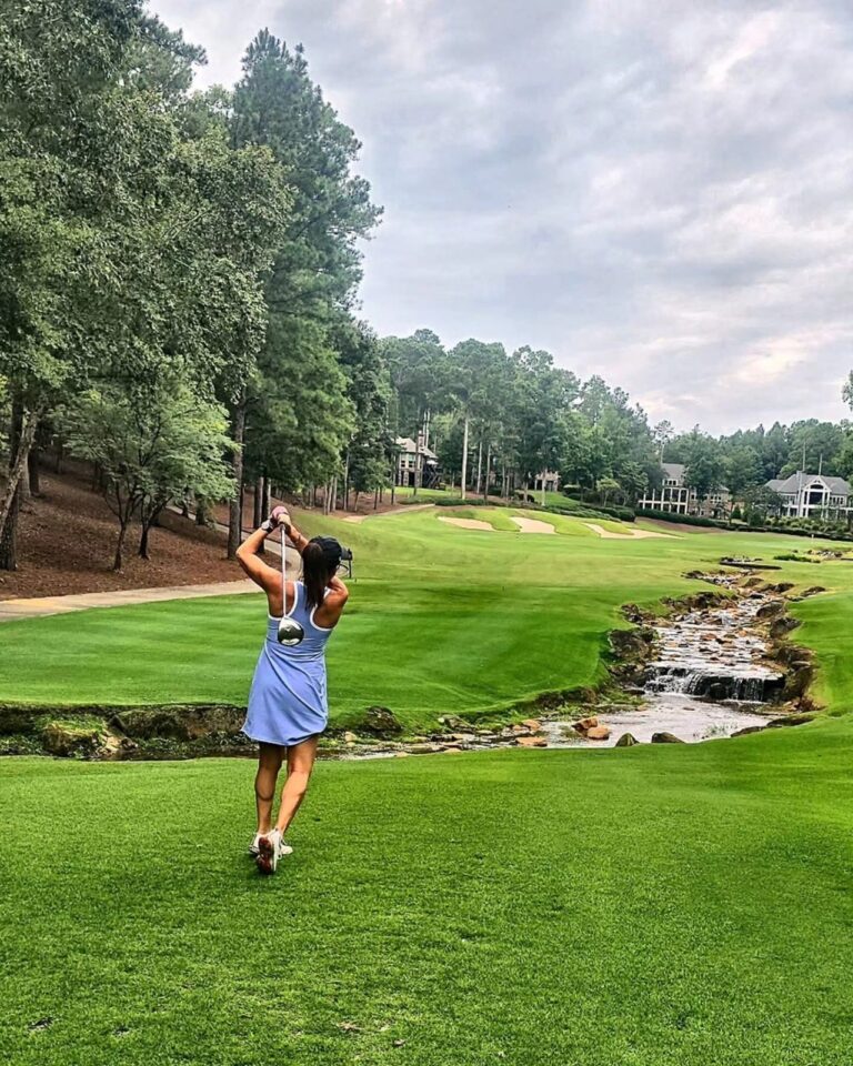 Margie Sorrell playing golf at Lake Oconee in 2026