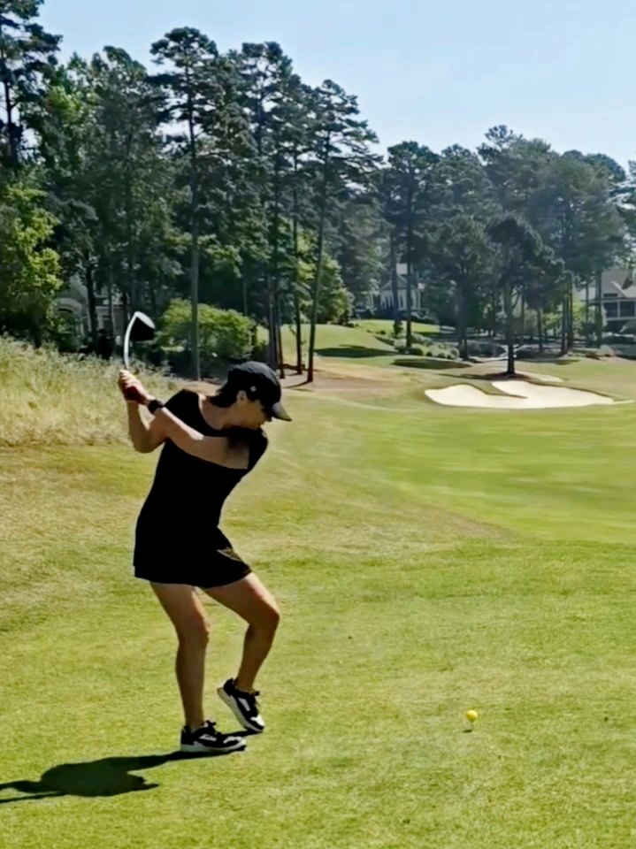 Margie Sorrell playing golf at Reynolds Lake Oconee in 2026