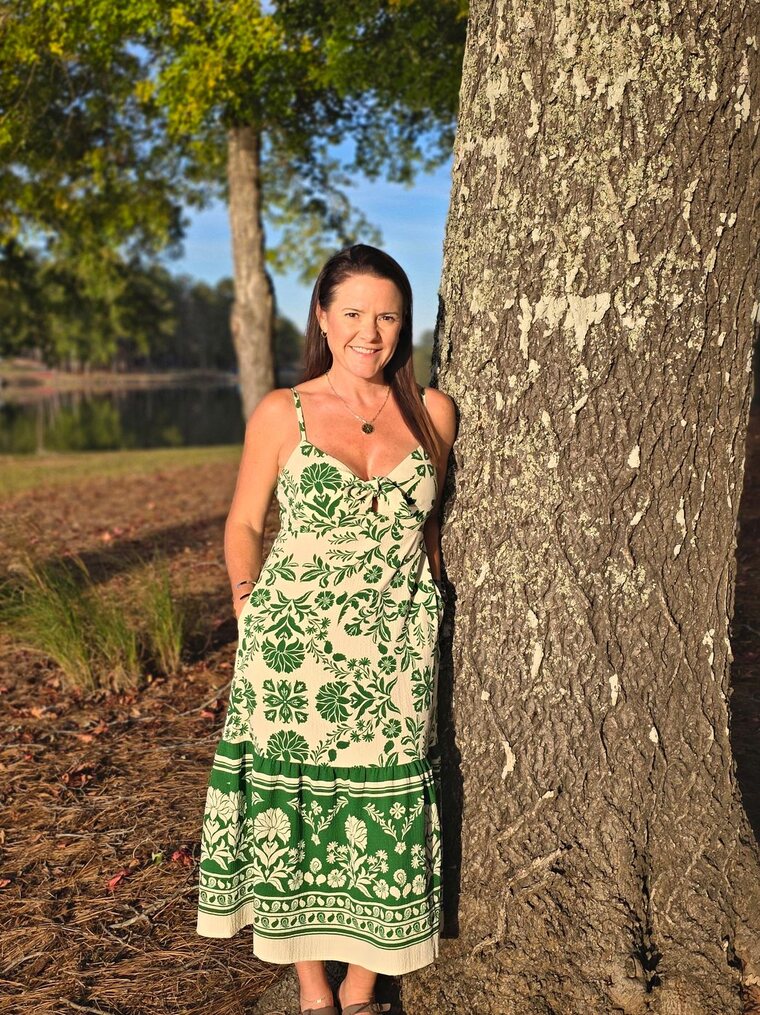 Margie Sorrell, Lake Oconee REALTOR, on the shore of Lake Oconee, Georgia.