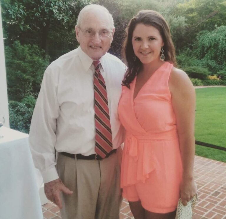 Margie Sorrell with Vince Dooley around 2018